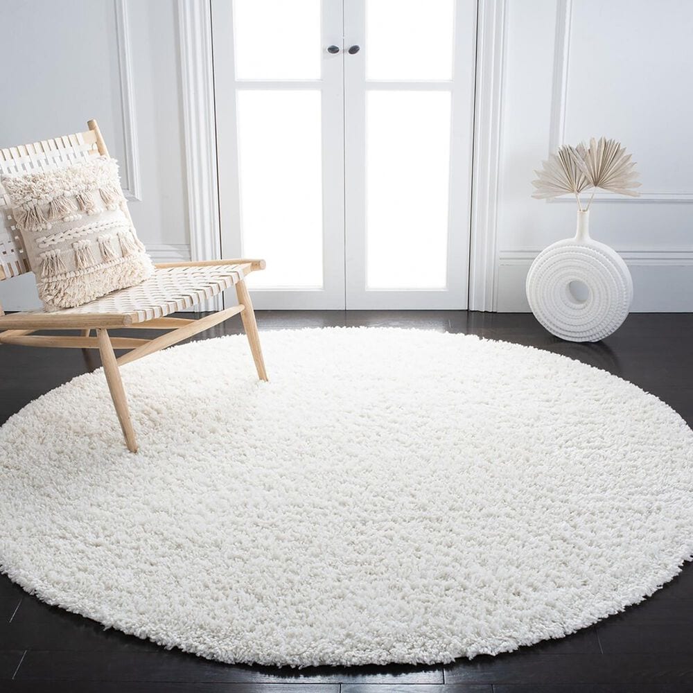 Safavieh August Shag 5&#39; Round Ivory Area Rug, , large