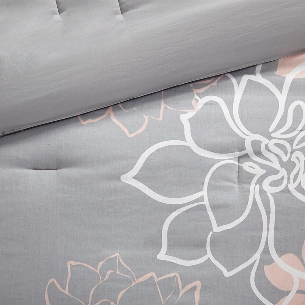 Hampton Park Lola 7-Piece Queen Comforter Set in Grey/Blush, , large