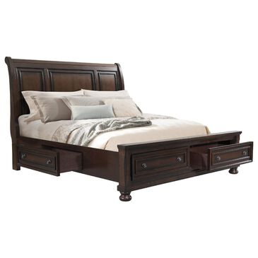 Mayberry Hill Kingston King Storage Bed in Dark Walnut, , large