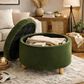 Regency Global Sourcing Knight 28" Round Storage Ottoman in Emerald Green, , large