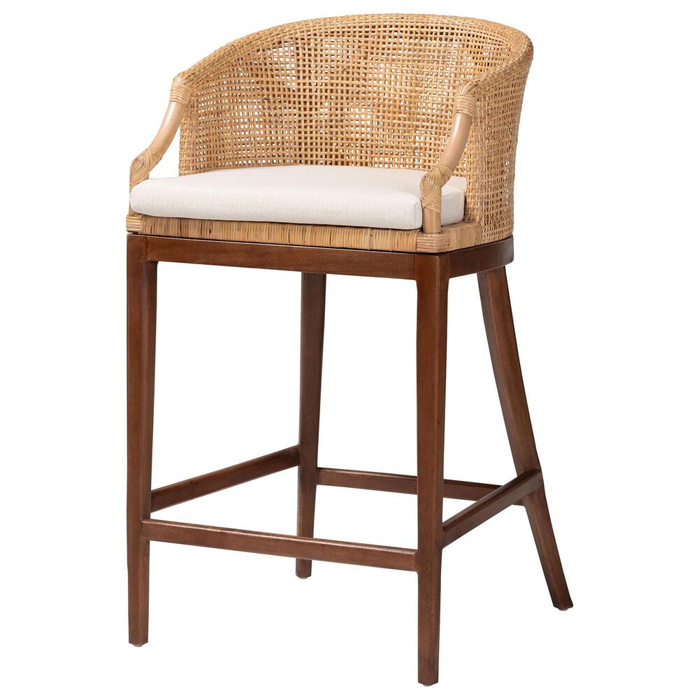 Baxton Studio Lumajang Bar Stool in Walnut Brown, , large