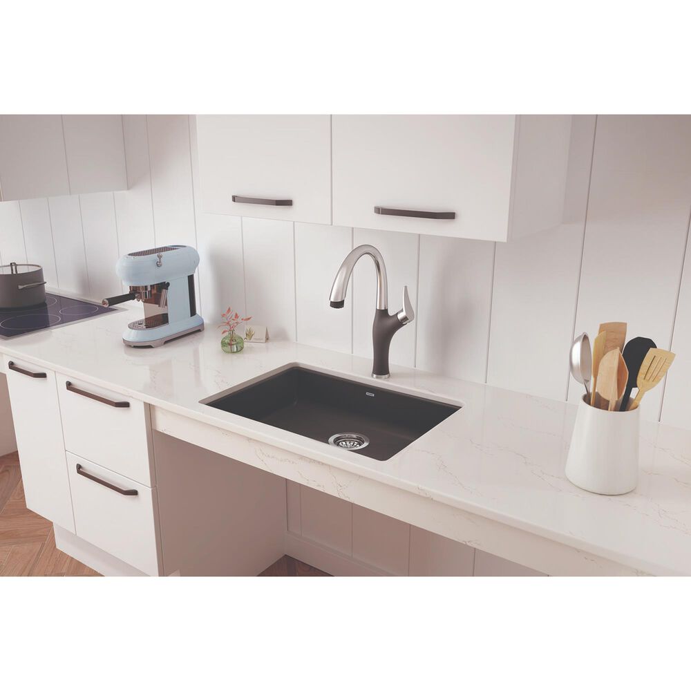 Blanco Precis 25&quot; Single Bowl Kitchen Sink in Volcano Gray, , large