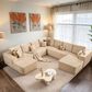 HOMLUX 5-Piece Mod U-Sectional with Chaise in Beige, , large