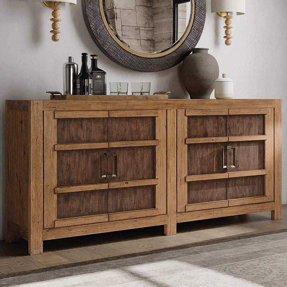 Hooker Furniture Big Sky 4-Door Buffet in Vintage Natural and Charred Timber, , large