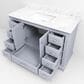 Lexora Home Dukes 48" Single Bathroom Vanity in Dark Grey with 2 cm White Carrara Marble Top and Rectangular Sink, , large
