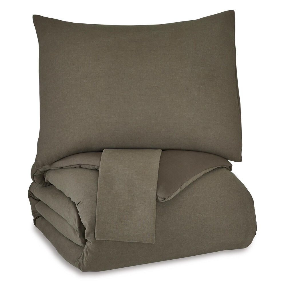 Millennium Eilena 3-Piece Queen Comforter Set in Dark Taupe, , large