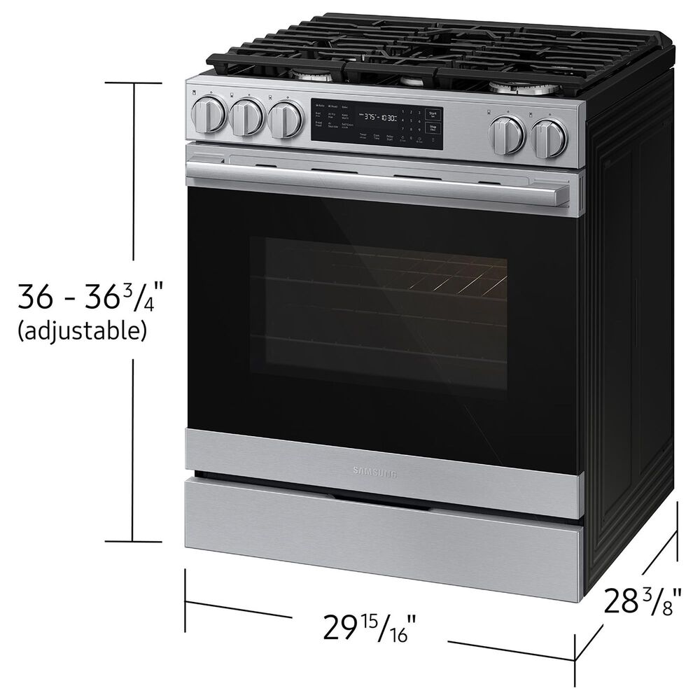 Samsung Bespoke 6.0 Cu. Ft. Smart Slide-In Gas Range with True Convection in Stainless Steel, , large