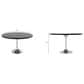 Leisuremod LeisureMod Verve Collection 48 Round Dining Table, Brushed Chrome Base with Sintered Stone Black Top, , large