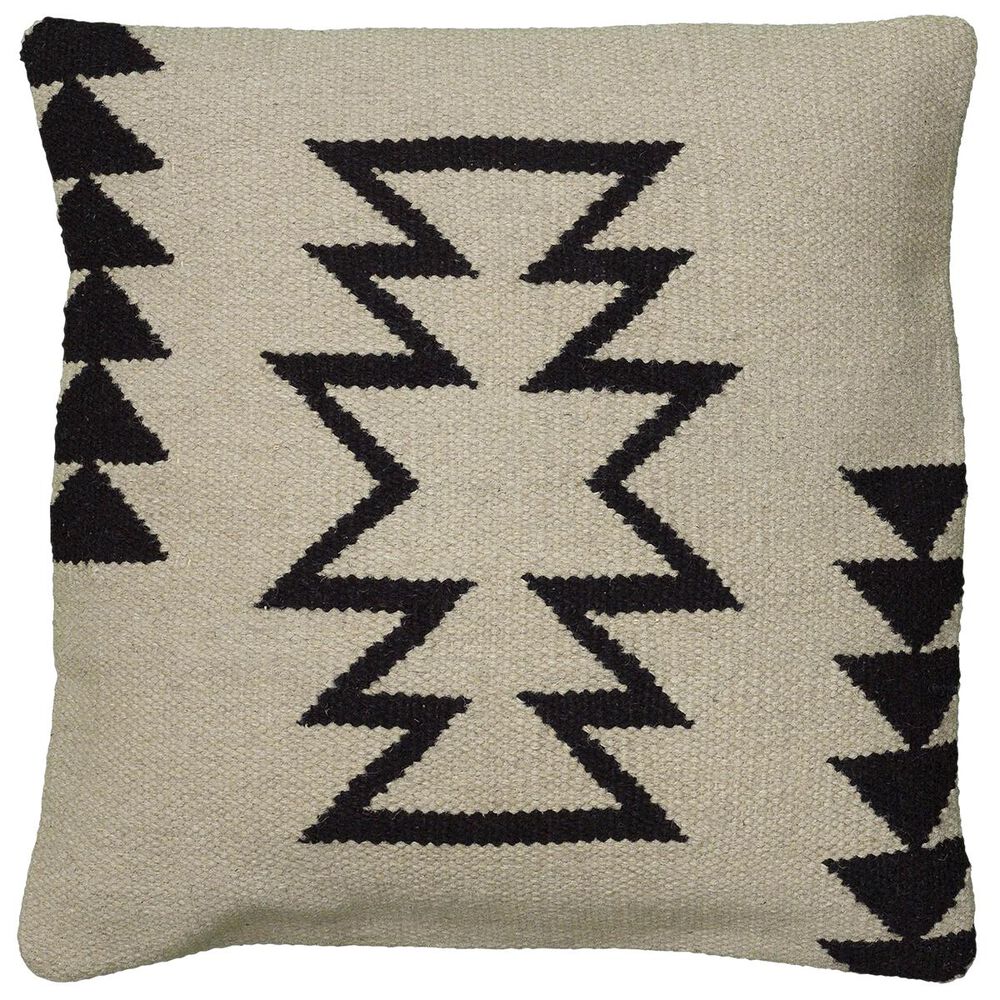 Rizzy Home 18" x 18" Poly-Fill Pillow in Beige and Black, , large
