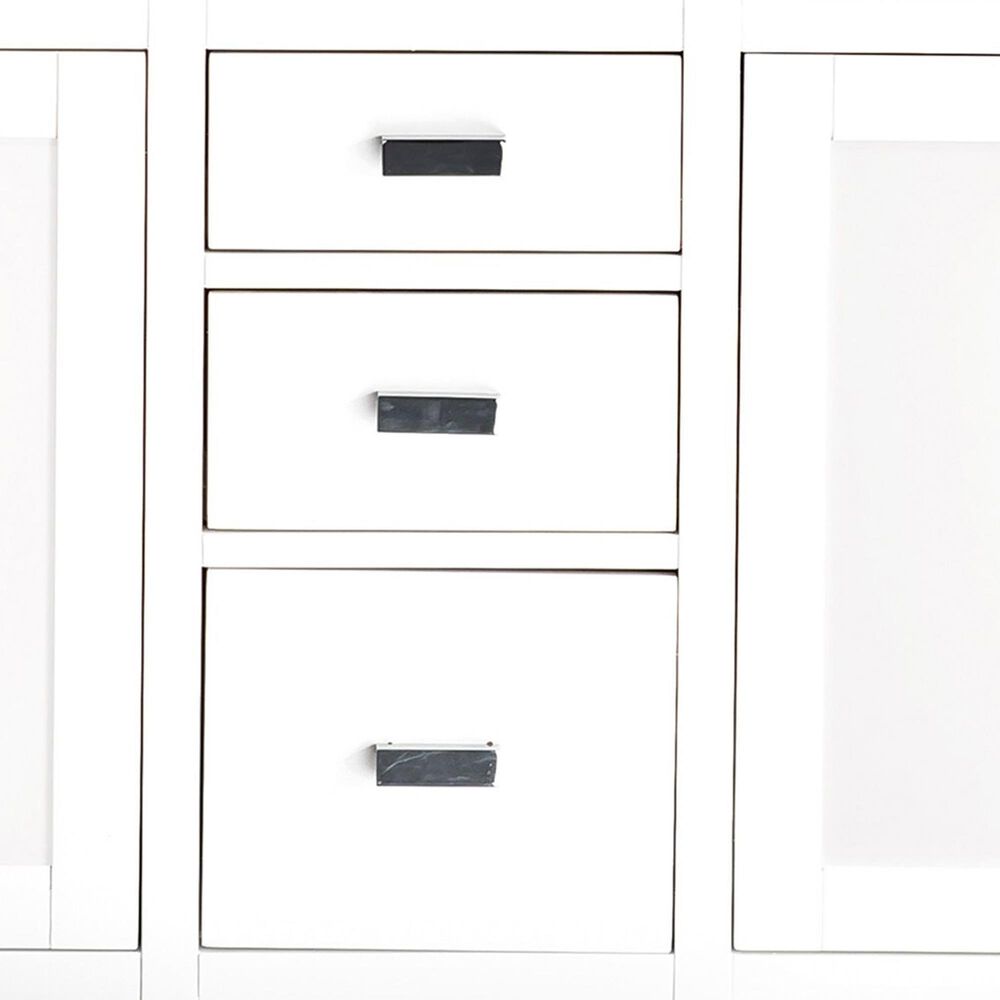 James Martin Vanities Addison 72&quot; Double Bathroom Vanity in Glossy White with 3 cm Arctic Fall Solid Surface Top and Rectangular Sinks, , large