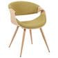 Armen Living Butterfly Arm Chair with Green Upholstery in Oak, , large