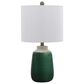 Cal Lighting Crotone Ceramic Table Lamp in Dipped Emerald and Antique Brass, , large