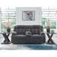 Ashley Observation Power Reclining Loveseat with Console in Steel Velvet, , large