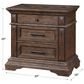 New Heritage Design Mar Vista 3 Drawer Nightstand in Brushed Walnut, , large