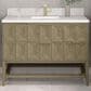 James Martin Vanities Emmeline 48" Single Vanity in Pebble Oak with Single Hole 3 cm White Zeus Quartz Top & Backsplash, , large