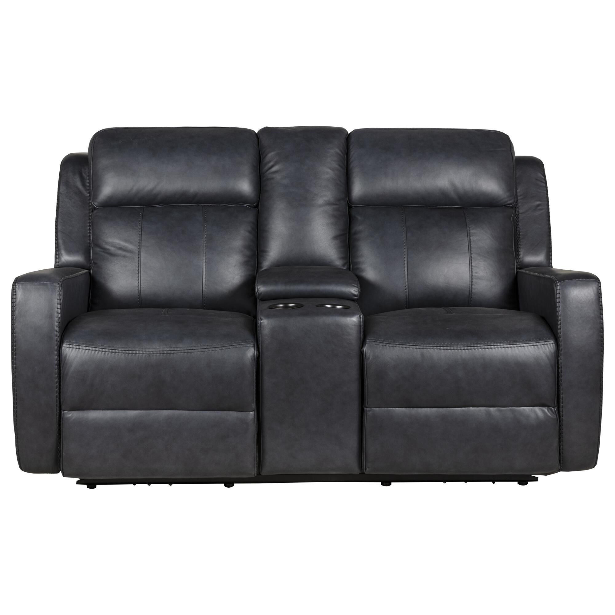 Bassett Norwood Power Reclining Loveseat in Slate NFM