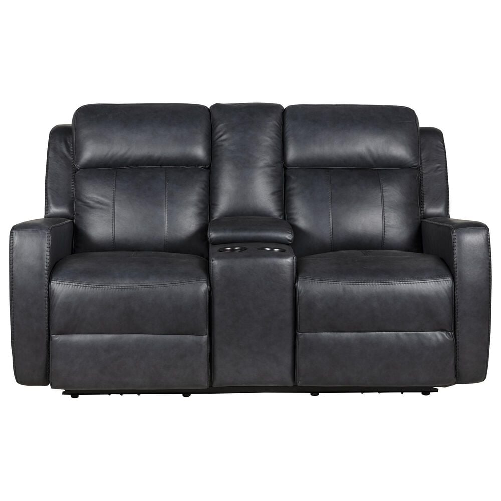 Bassett Norwood Power Reclining Loveseat in Slate, , large