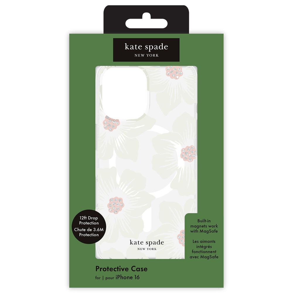 Kate Spade Protective MagSafe Case for iPhone 16 in Hollyhock Cream Floral, , large