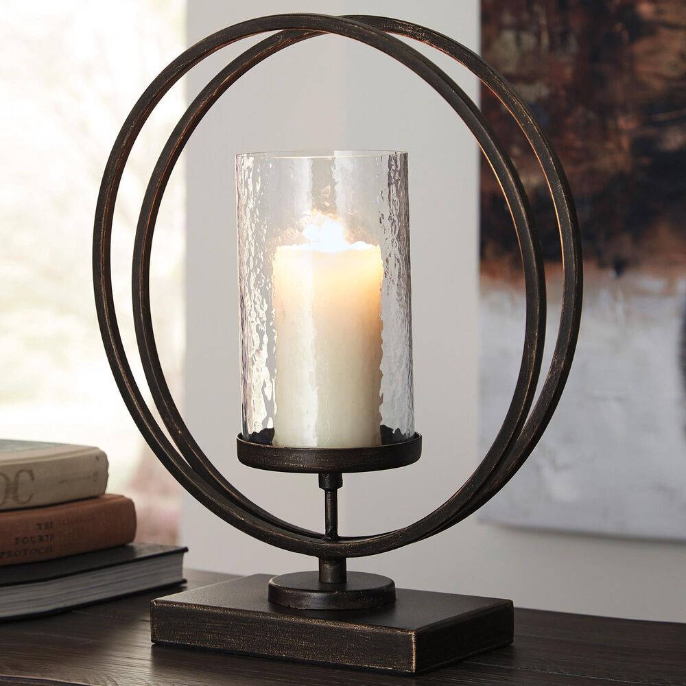 Signature Design by Ashley Jalal Candle Holder in Antique Gold, , large