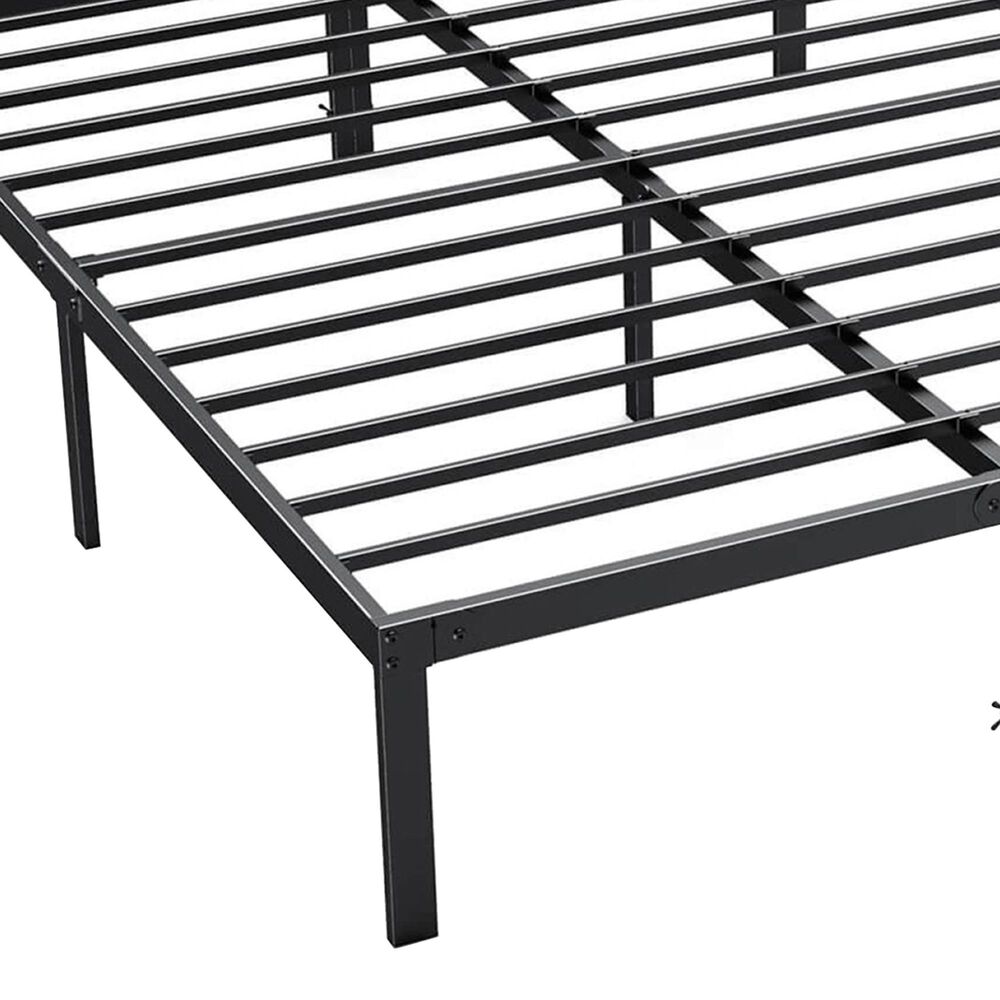 Hearth and Haven Queen Heavy Duty Metal Bed Frame in Black, , large