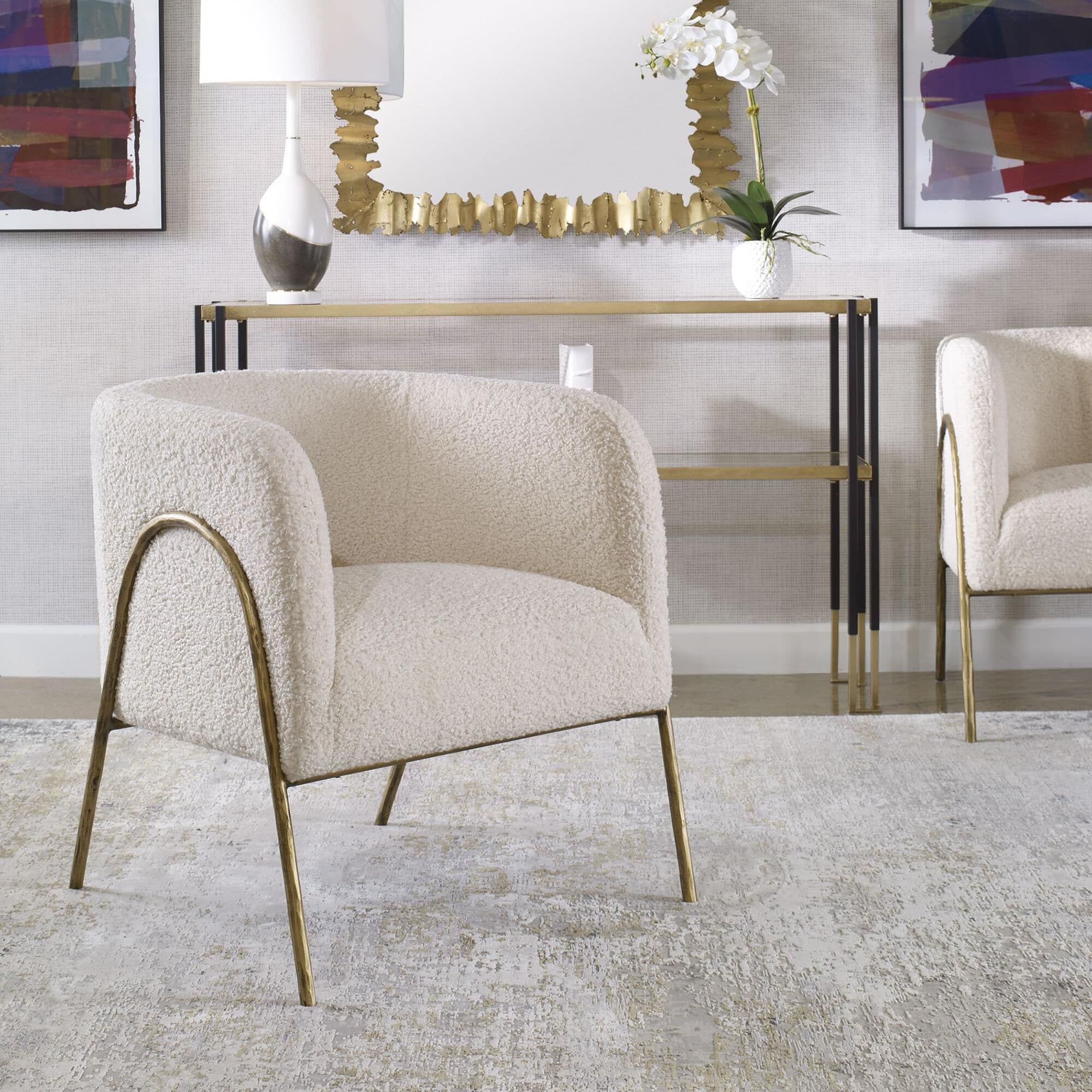 Uttermost Jacobsen Accent Chair in Off White NFM