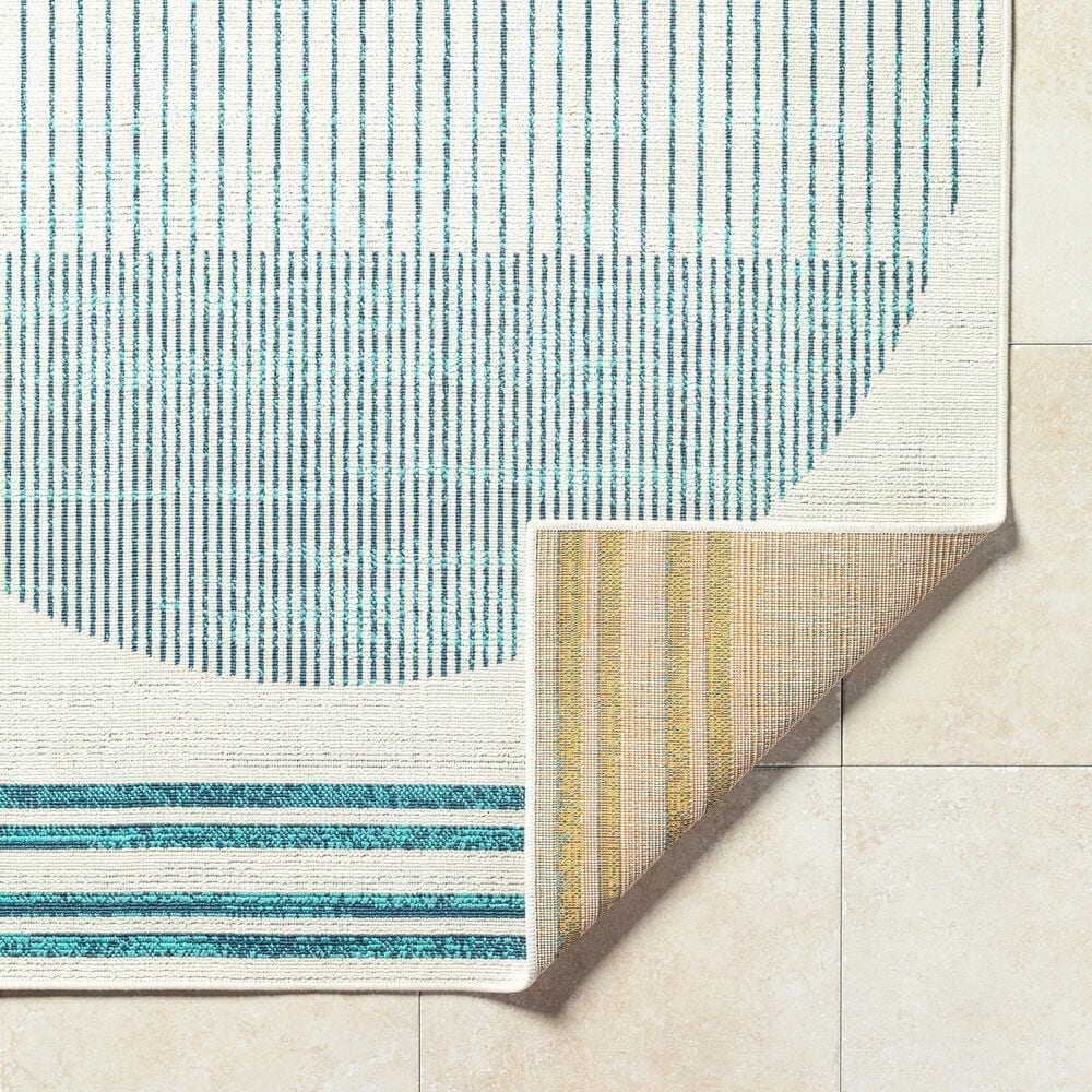 Surya Alfresco 5&#39;3&quot; x 7&#39;7&quot; Light Silver, Beige, Nickel and Pewter Indoor/Outdoor Area Rug, , large