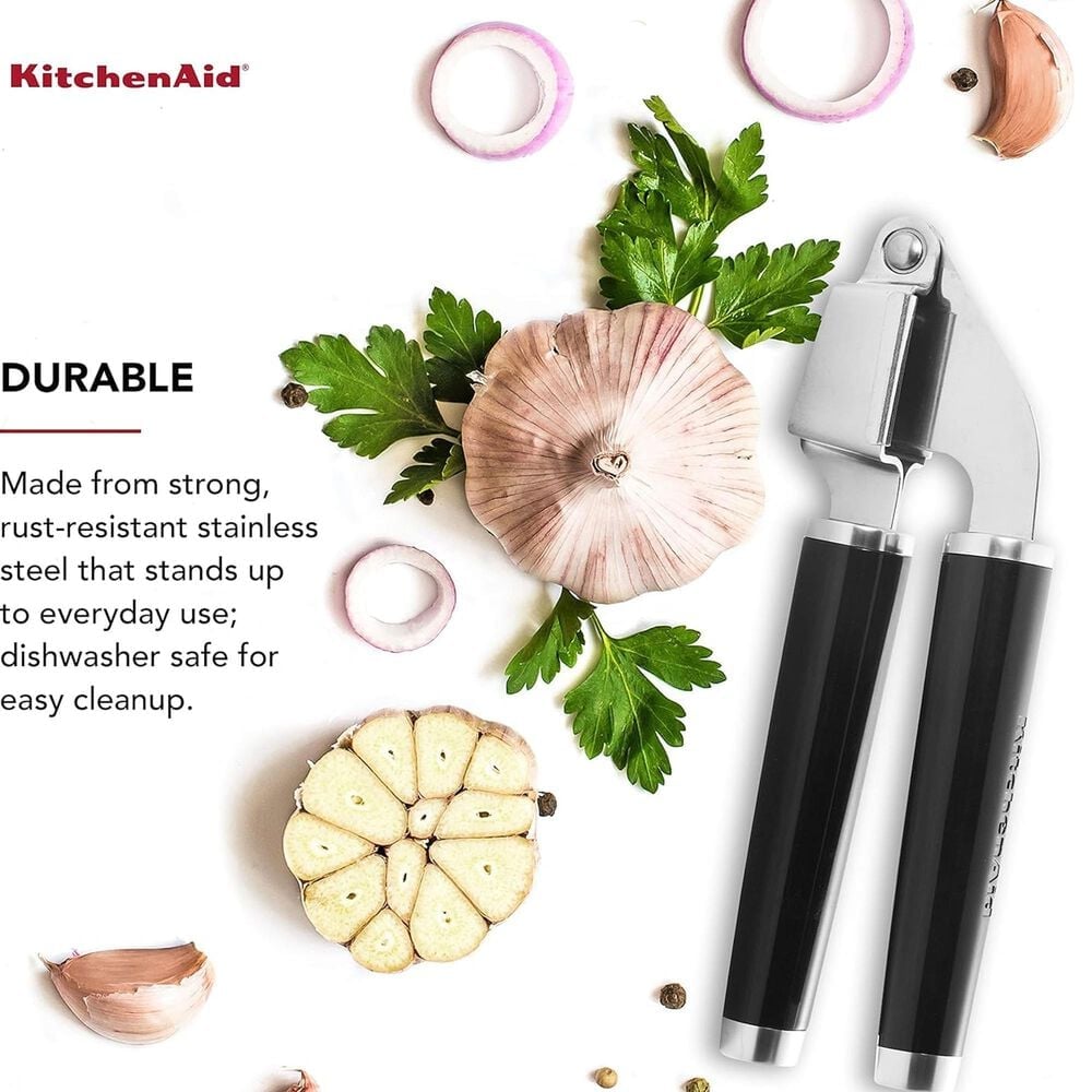 KitchenAid Garlic Press in Black and Stainless Steel, , large