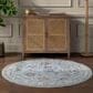 Surya Reina REN-2306 Light Gray, Cream, Denim, Rust, Mustard and Olive 7"10" Round Area Rug, , large