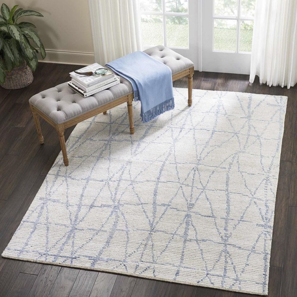 Nourison Ellora ELL02 5"6"" x 7"5"" Sky Area Rug, , large