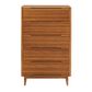 Natural Bamboo Furnishings Five Drawer High Chest, Amber, , large