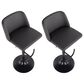 LumiSource Toriano Swivel Adjustable Bar Stool with Grey Faux Leather Upholstery in Black (Set of 2), , large