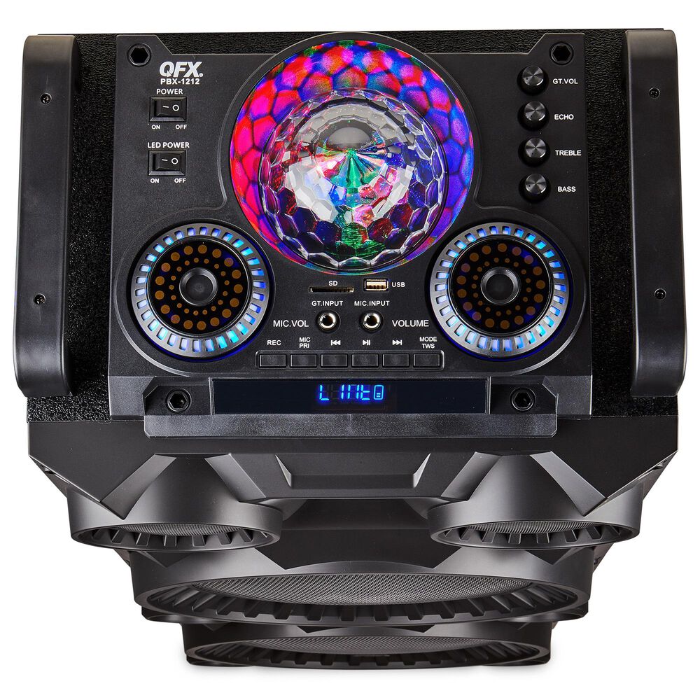 QFX Dual 12 High Powered Rechargeable Bluetooth Party Speaker NFM