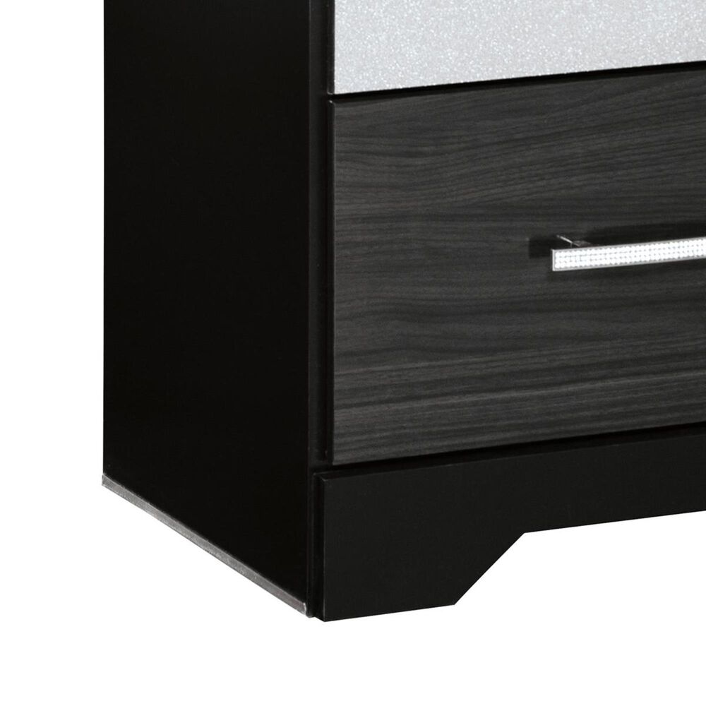 Signature Design By Ashley Starberry 1 Drawer Nightstand In Black And Silvertone Nebraska Furniture Mart