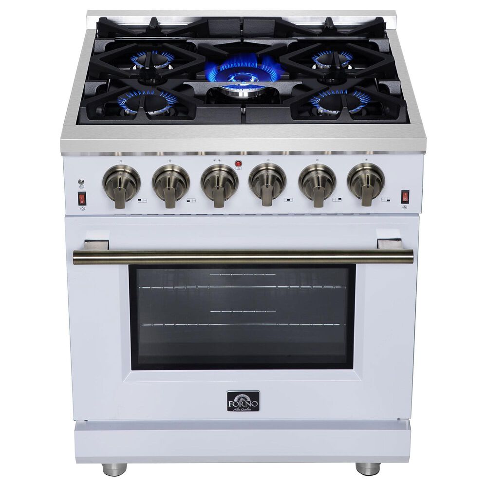 Forno Massimo 30" Freestanding Gas Range in White, , large