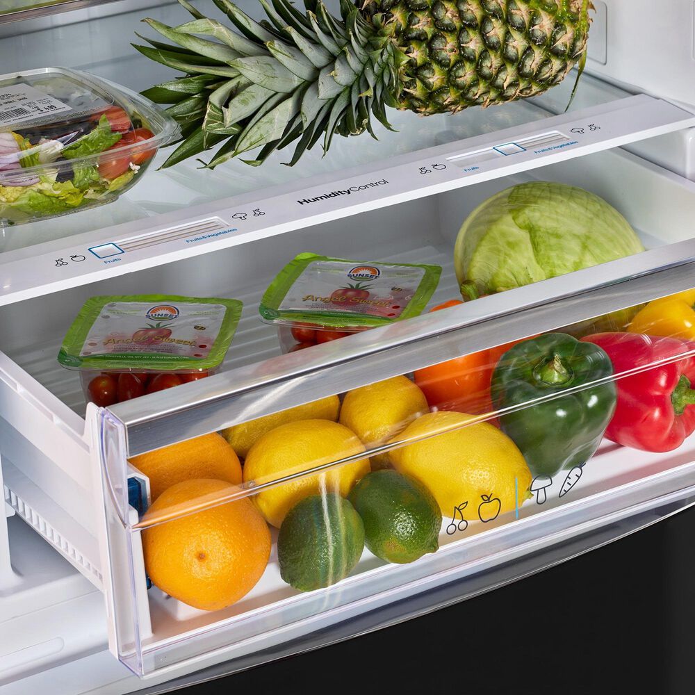 Unique Appliances Classic Retro 17 Cu. Ft Bottom Mount Refrigerator in Matte Black, , large