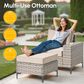 HOMLUX 8-Piece Patio Conversation Set with Fire Pit Table in Beige, , large