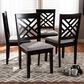 Baxton Studio Caron Side Chair with Gray Cushion in Espresso Brown (Set of 4), , large