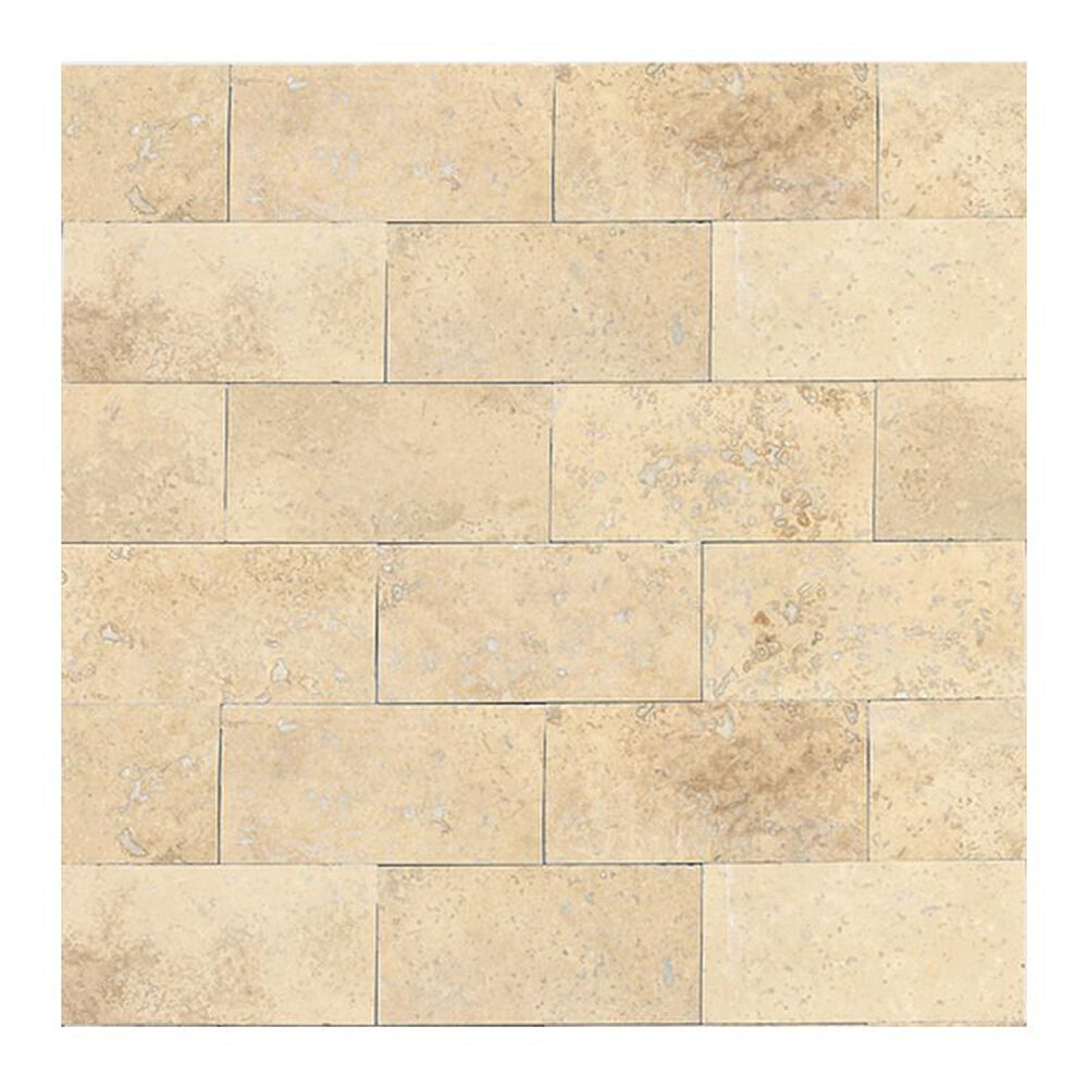 Dal-Tile Travertine 3" x 6" Honed Stone Tile in Mediterranean Ivory, , large