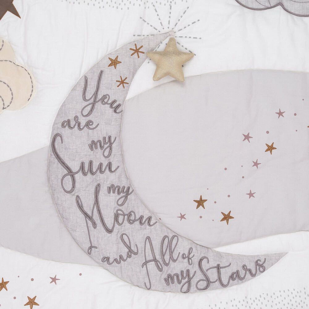 Lambs and Ivy Goodnight Moon 3-Piece Crib Bedding Set in White, Gray and Copper, , large