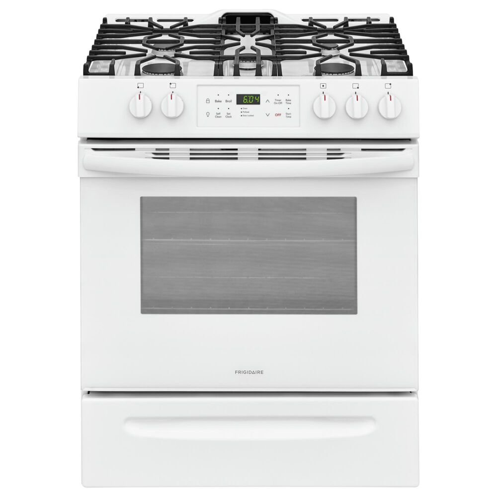 Frigidaire 30"" Front Control Freestanding Gas Range in White, , large