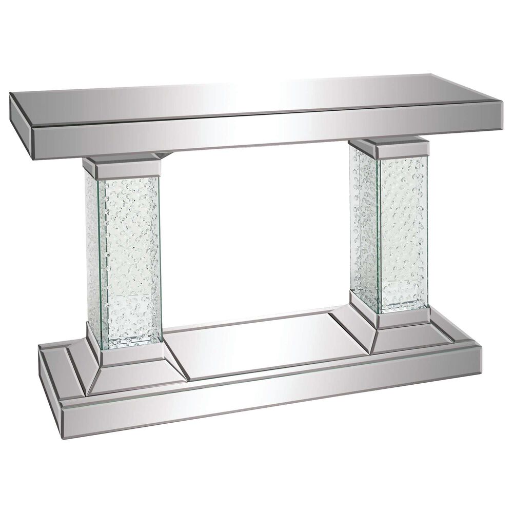 Maple and Jade Glam Console Table in Clear and Silver, , large