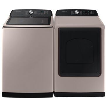 Samsung 5.1 Cu. Ft. Smart Top Load Agitator Washer and 7.4 Cu. Ft. Gas Dryer in Champagne, , large