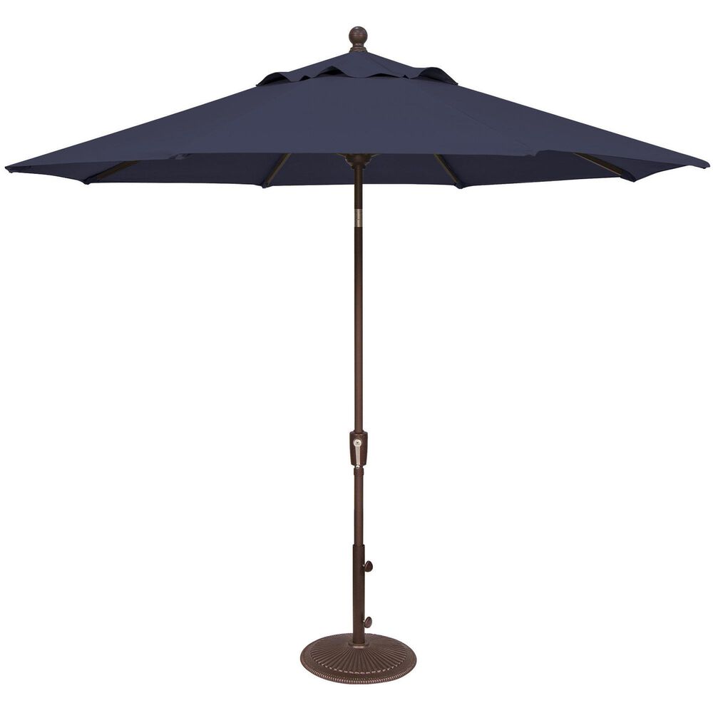 Treasure Garden 9" Umbrella with Bronze Stand in Navy, , large