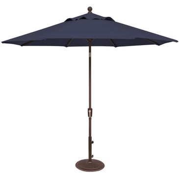 Treasure Garden 9" Umbrella with Bronze Stand in Navy, , large