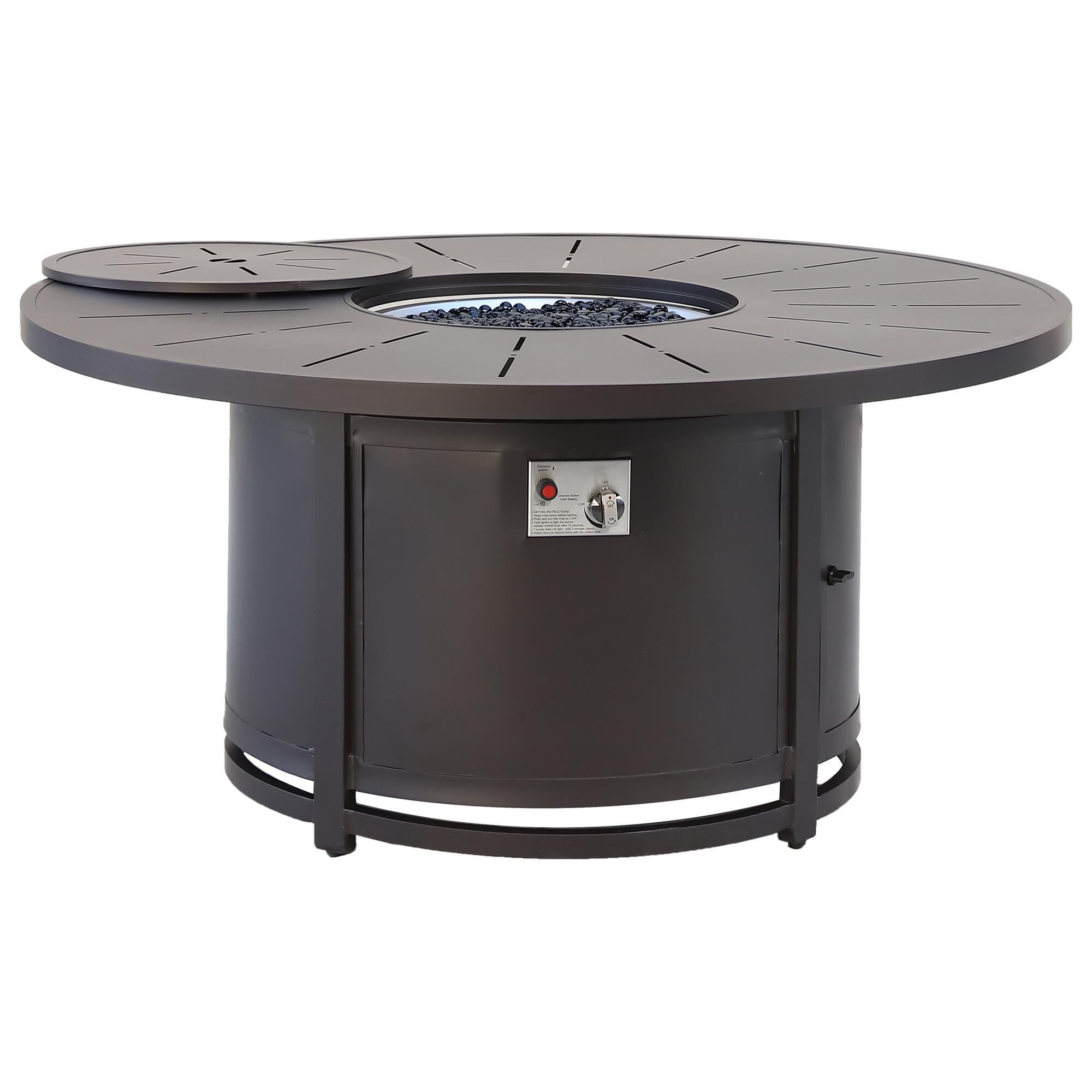 GatherCraft Hudson 5-Piece Round Firepit Chat Set in Mystic Sahara