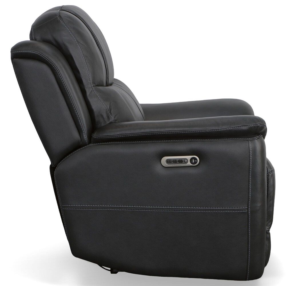 Flexsteel Crew 3-Piece Power Reclining Living Room Set in Raven Black, , large