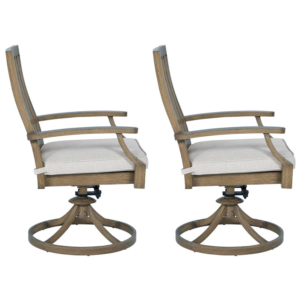 Ashley Rainier Ranch Swivel Chair in Brown &#40;Set of 2&#41;, , large