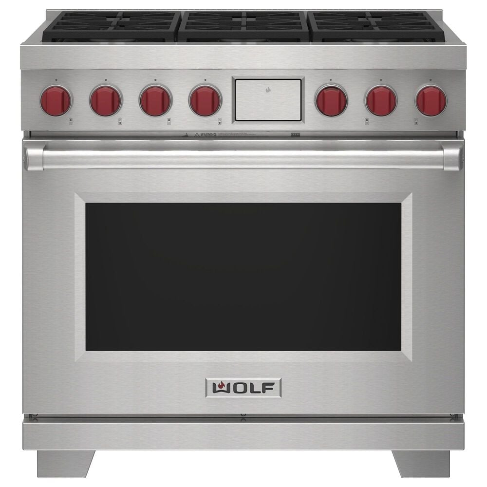 Wolf Appliances 36" Dual Fuel Range with 6 Burners in Stainless Steel, , large