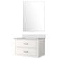 Lexora Home Castor 30" Single Bathroom Vanity in Blue with 2 cm White Quartz Top, Rectangular Sink and 28" Mirror, , large