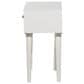 Maple and Jade Intricately Carved Single Drawer Scroll Accent End Table in Distressed White, , large